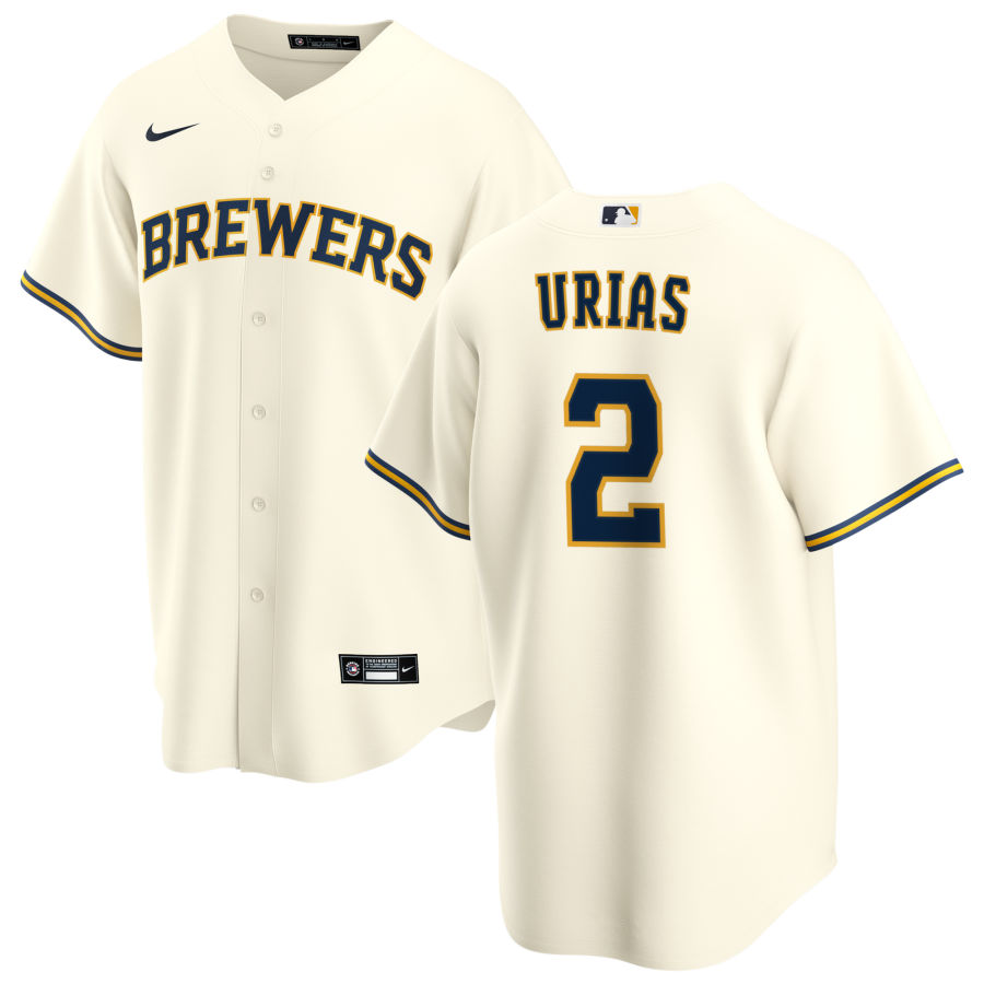 Nike Men #2 Luis Urias Milwaukee Brewers Baseball Jerseys Sale-Cream
